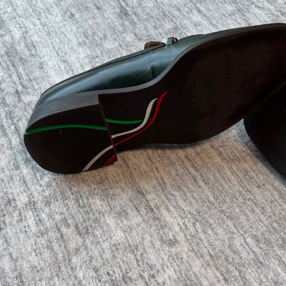 Men's Green Bit Loafers - Picture 6 of 8